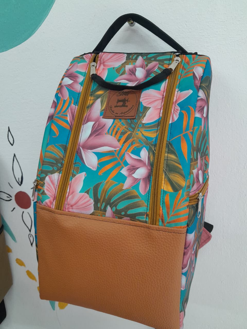 mochila matera flores fte